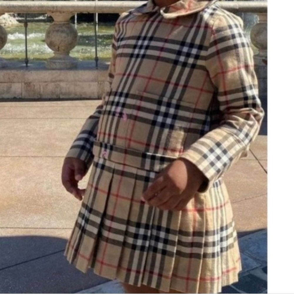 Burberry Kids Plaid Skirt Set - Beige and Black